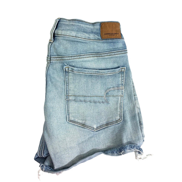 American Eagle‎ Cut Off Shorts Womens 8 Hi Rise Shortie Light Wash Denim Jean - Picture 8 of 8